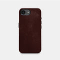 iPhone 16e Leather Shell Case Metal, MagSafe - Dark Brown