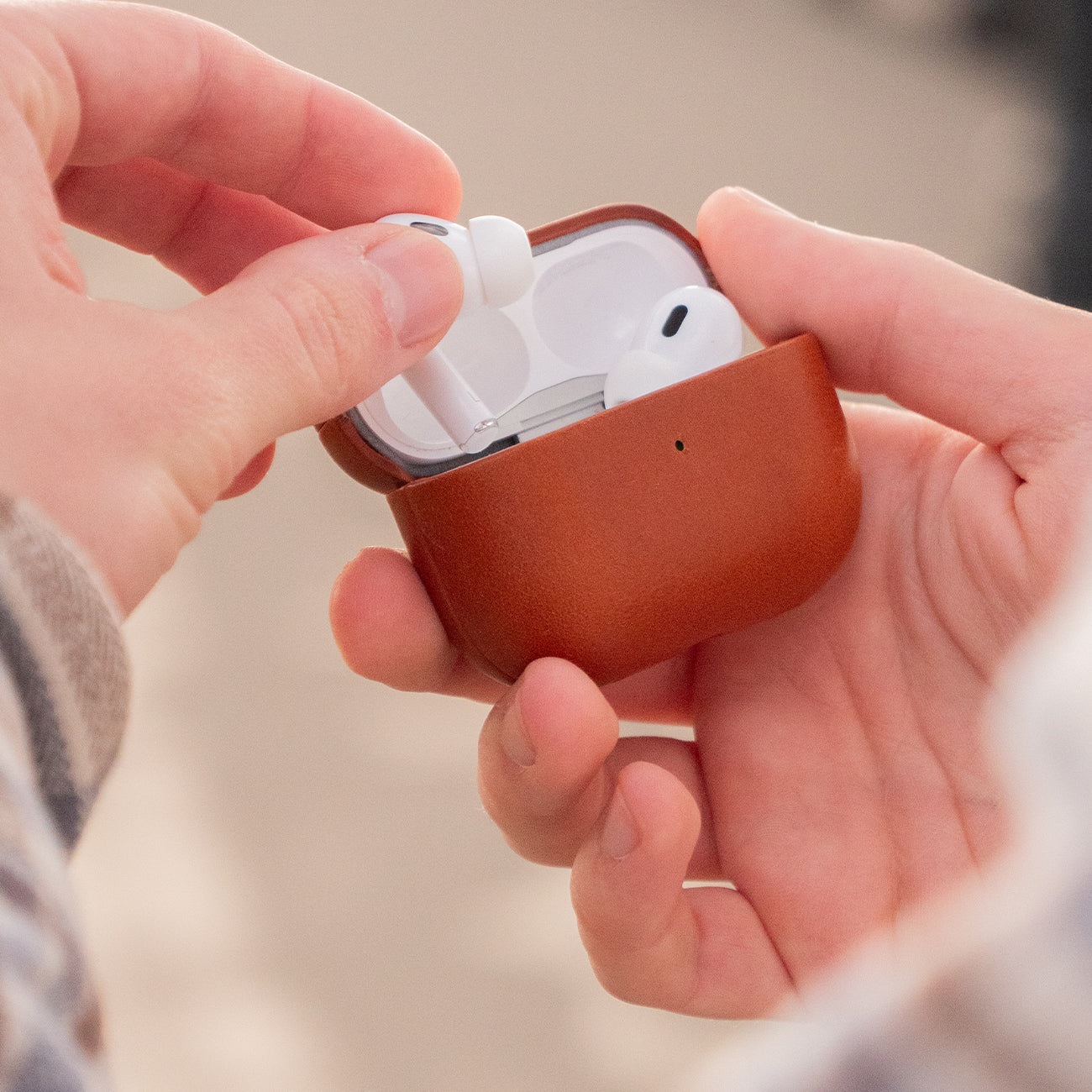 Leather AirPods Pro (2nd Generation) Case - Saddle Brown