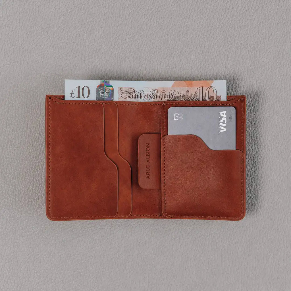 Super Slim Bi-Fold Wallet - Saddle Brown