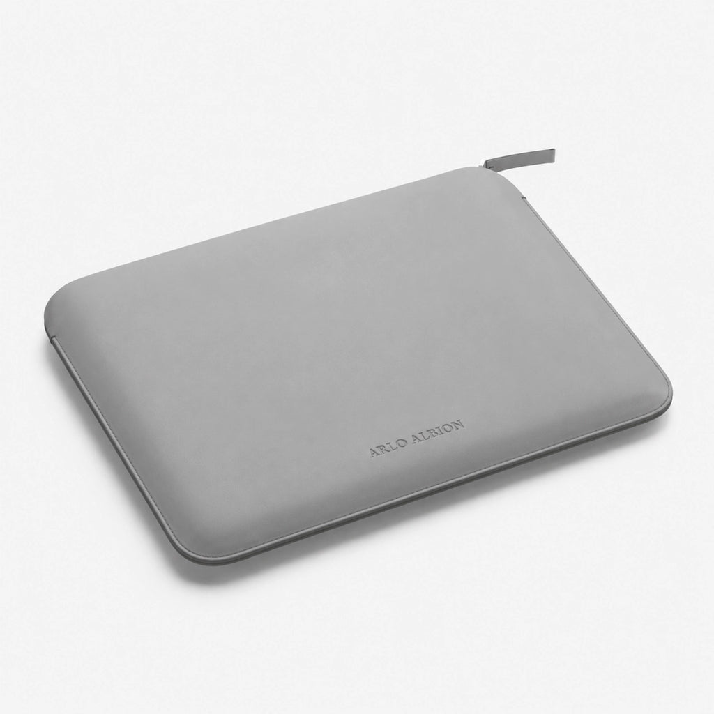Luxury Nappa Leather iPad Pro 11" sleeve with zip - Grey