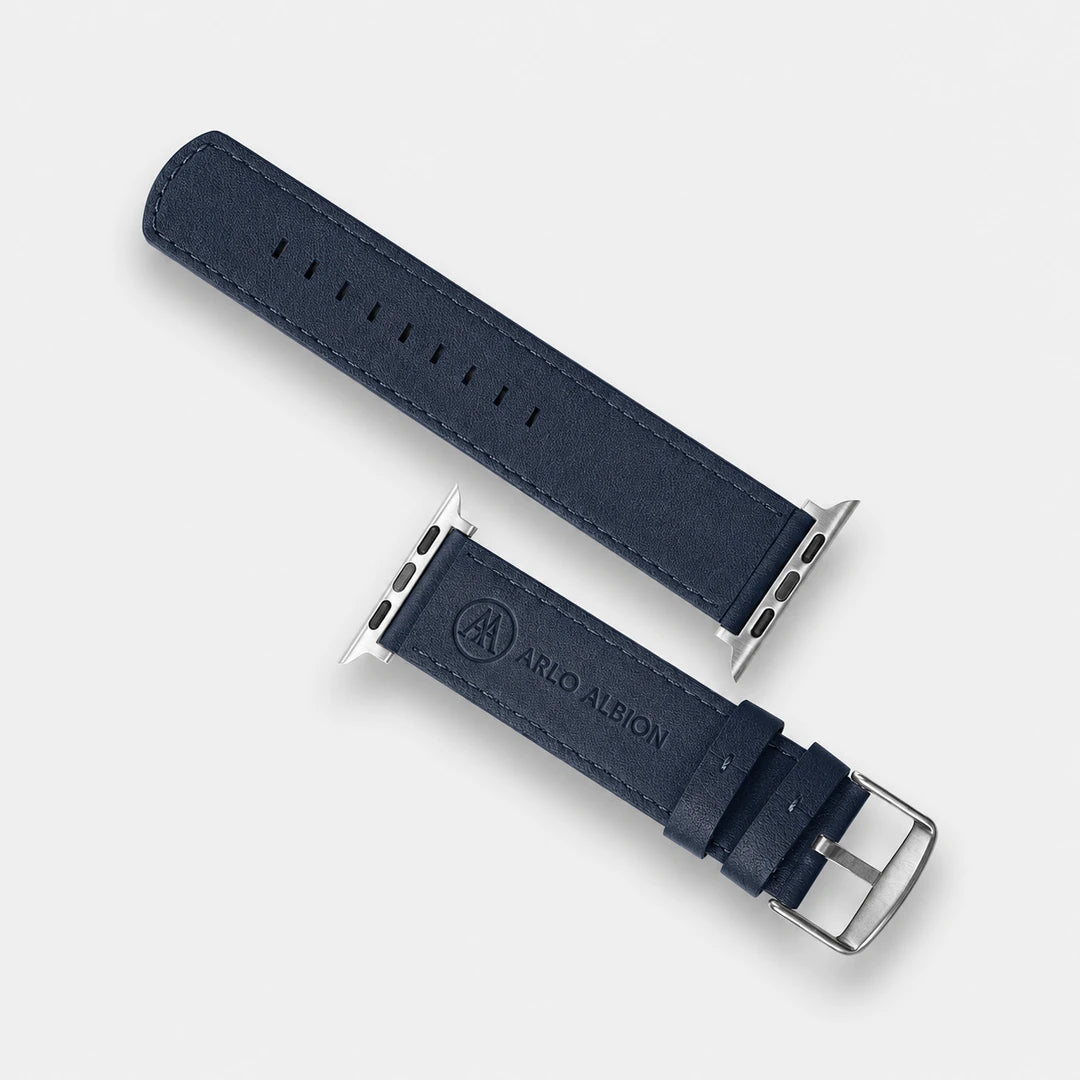Luxury Nappa Leather Apple Watch Band Straps – Navy Blue