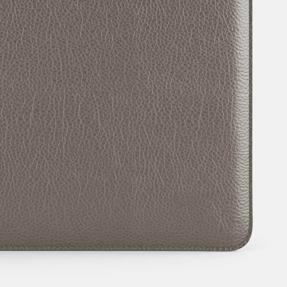 Luxury Leather Macbook Pro 16" Sleeve - Grey and Grey