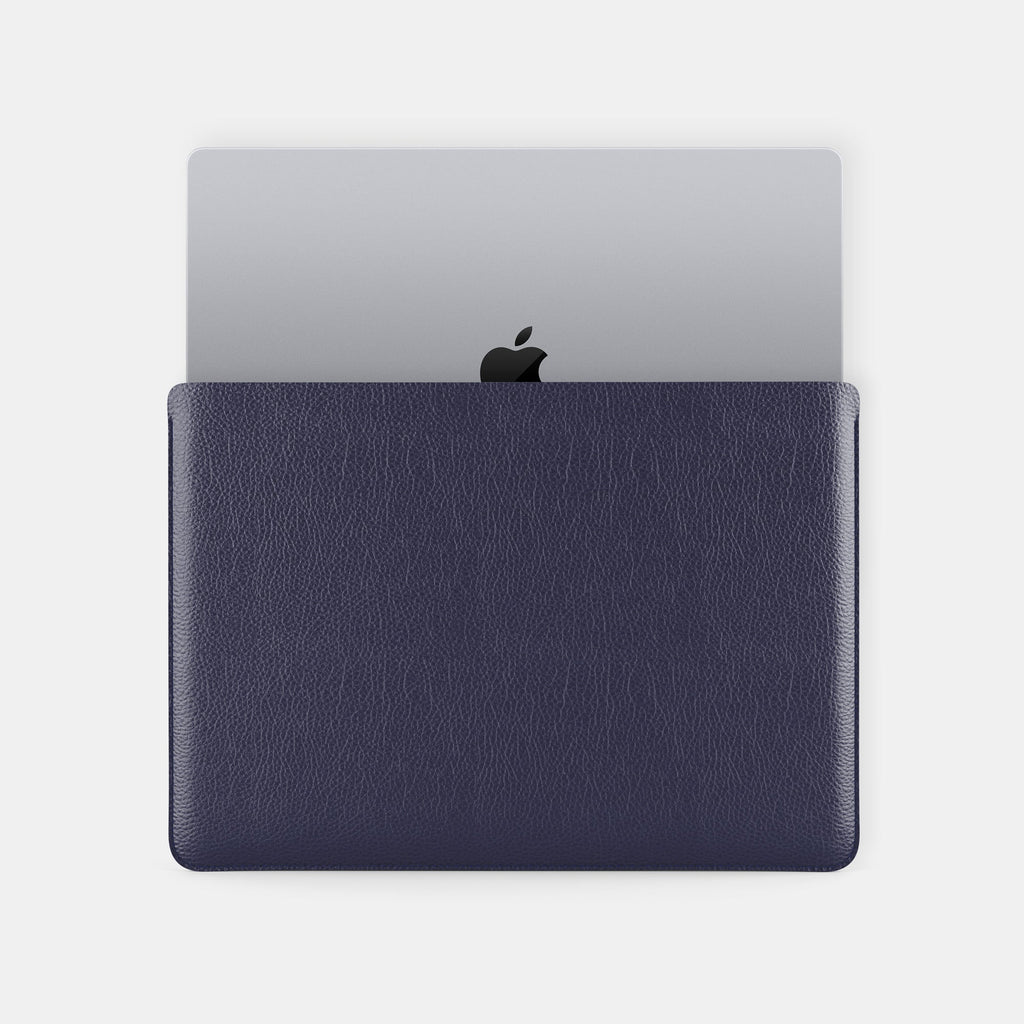 Luxury Leather Macbook Pro 16" Sleeve - Navy Blue and Mint