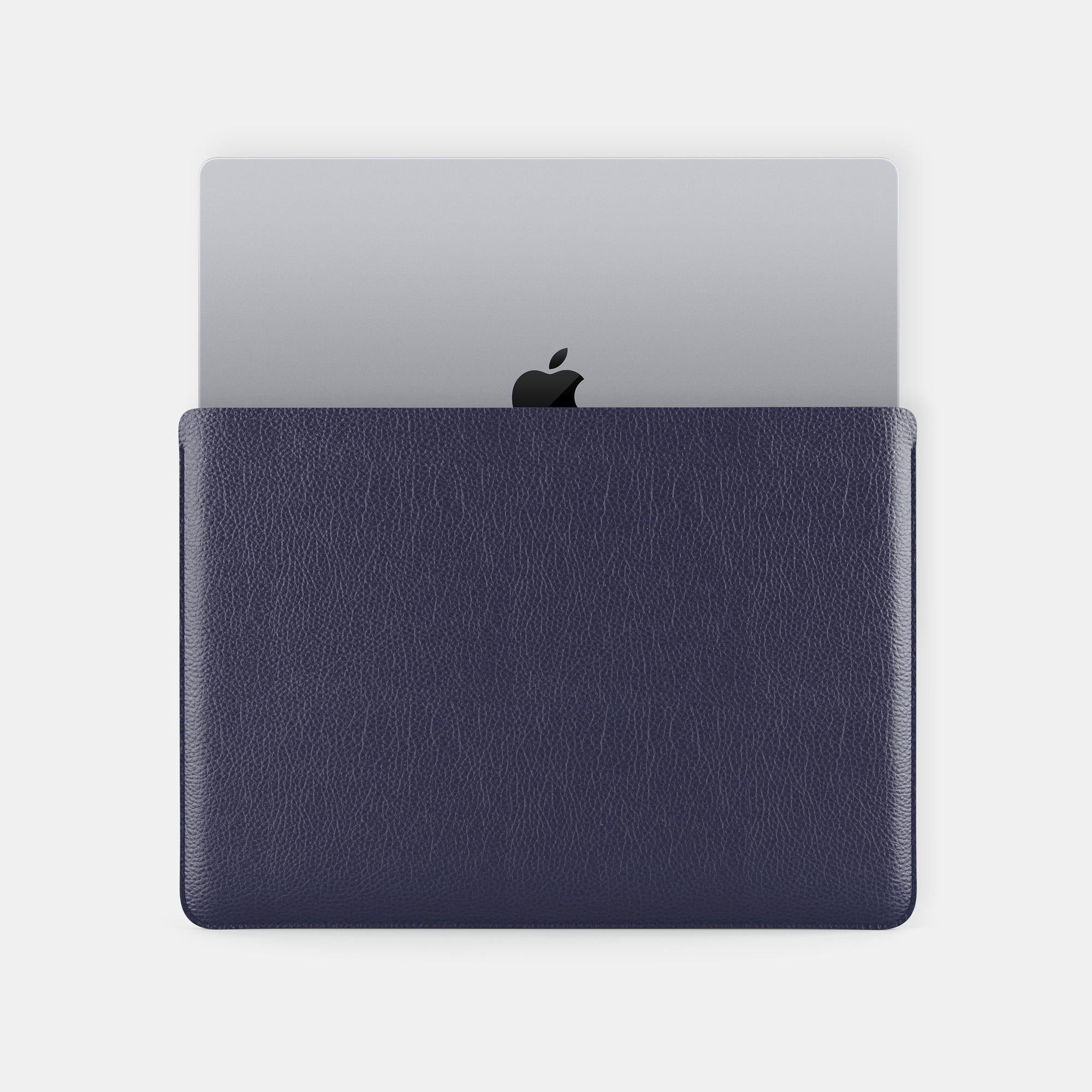 Luxury Leather Macbook Pro 14" Sleeve - Navy Blue and Mint