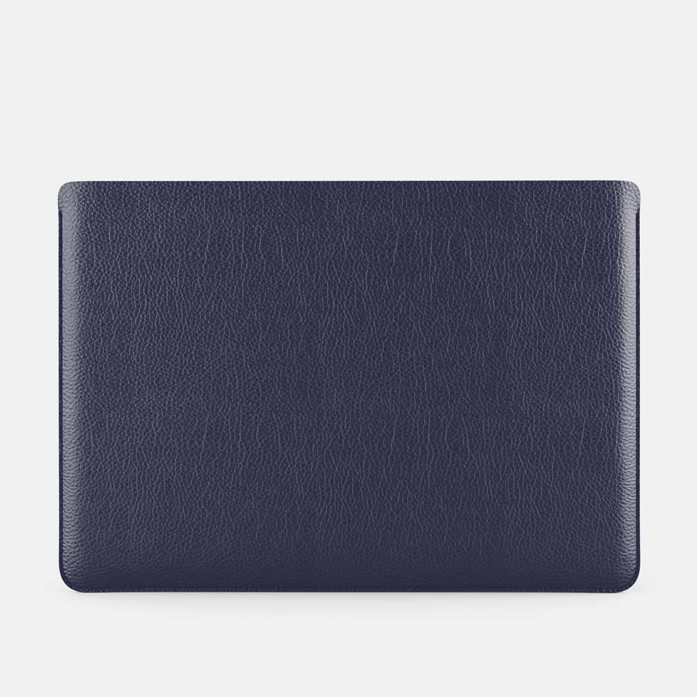 Luxury Leather Macbook Pro 14" Sleeve - Navy Blue and Mint