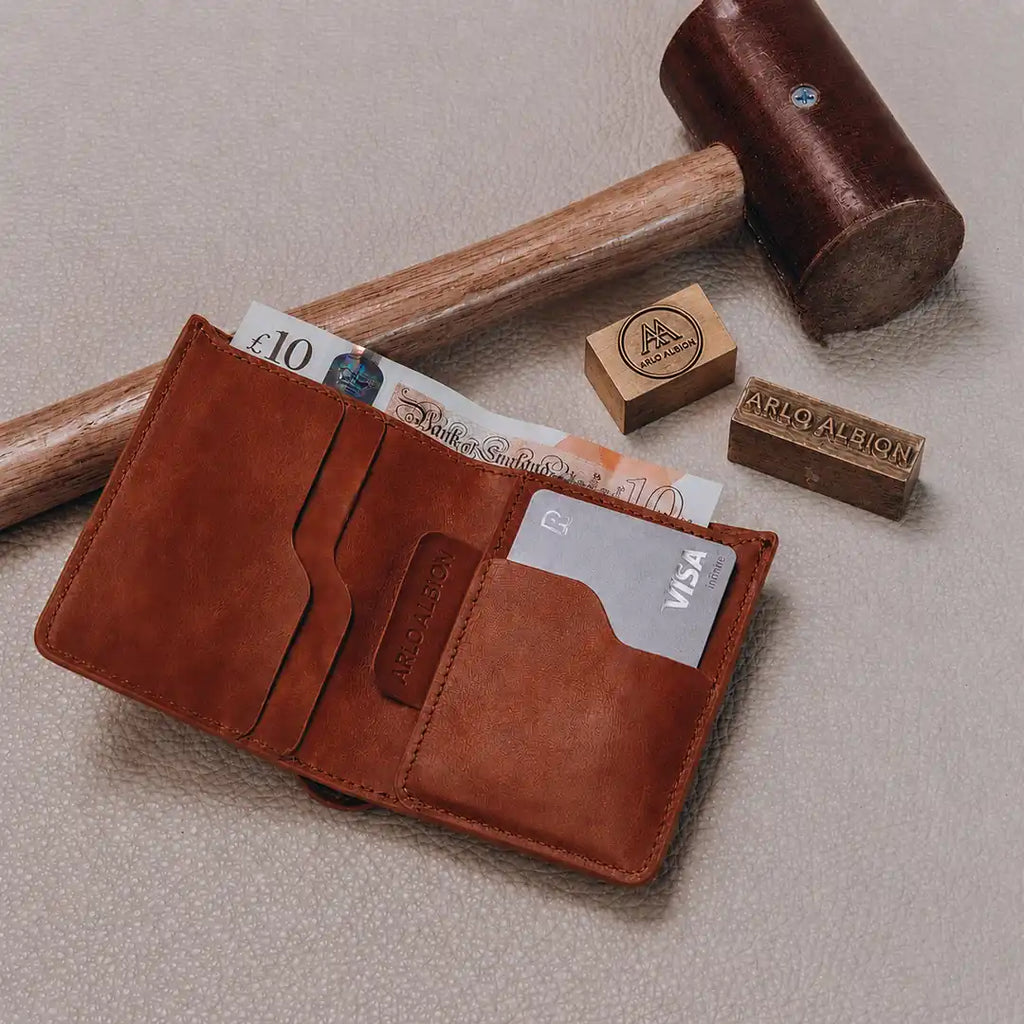 Super Slim Bi-Fold Wallet - Saddle Brown