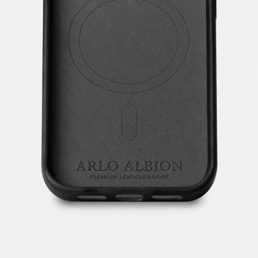 Leather iPhone 17 Pro Shell Case Metal, MagSafe - Black