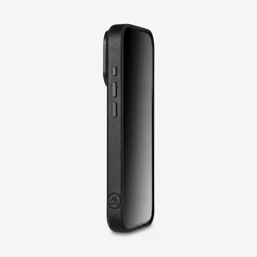Leather iPhone 17 Pro Shell Case Metal, MagSafe - Black