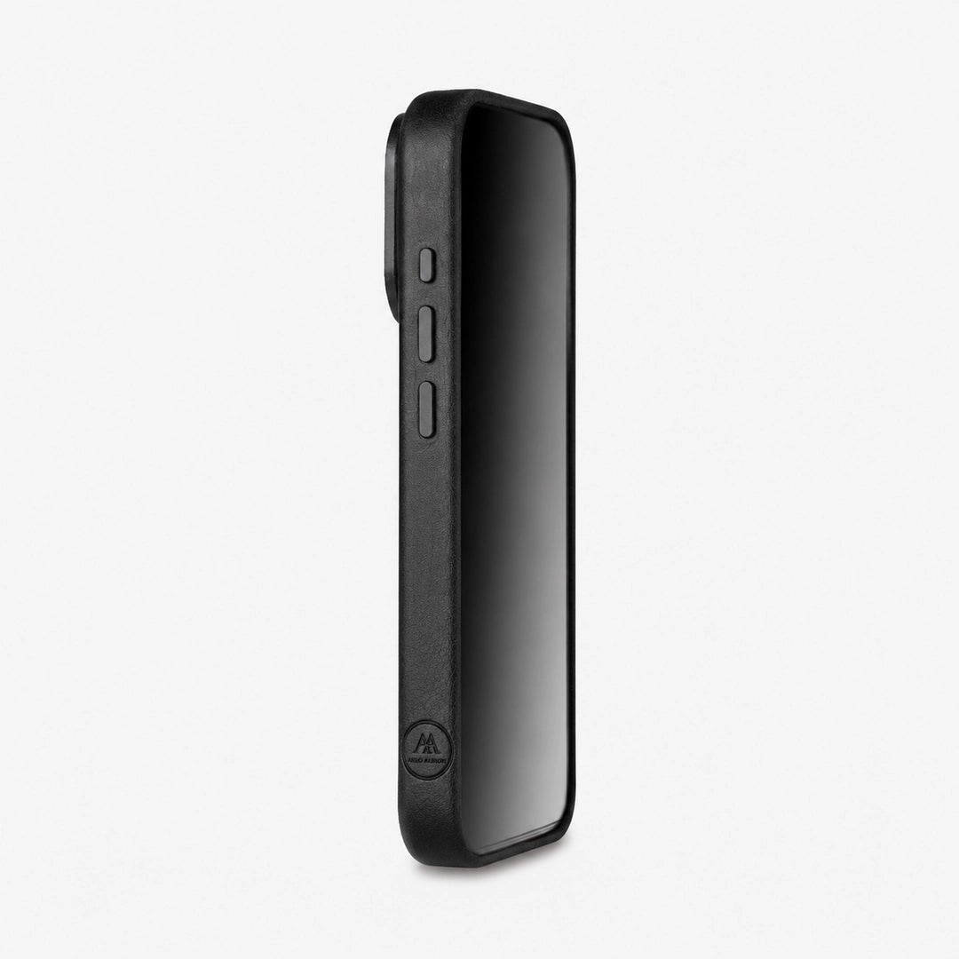 Leather iPhone 17 Pro Max Shell Case Metal, MagSafe - Black
