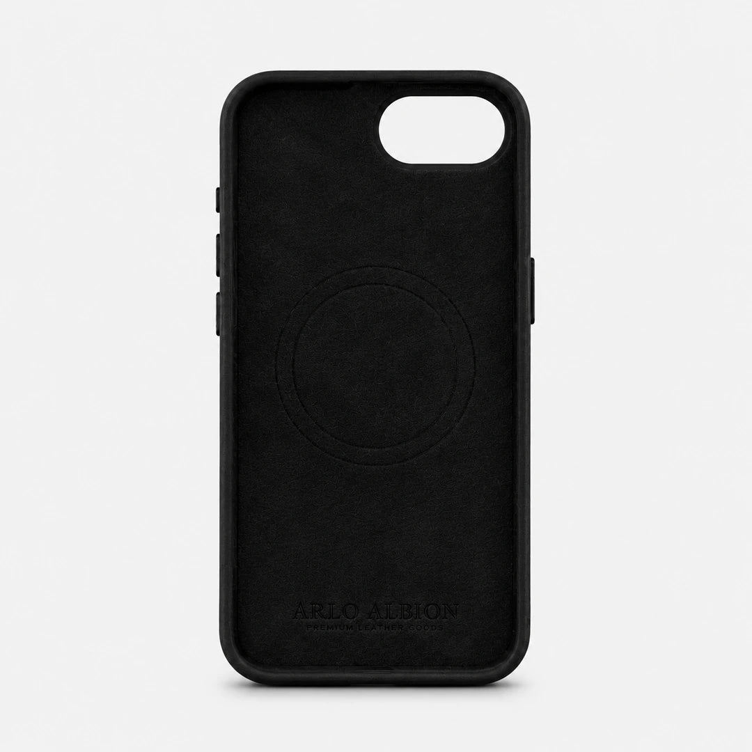iPhone 17e Leather Shell Case Metal, MagSafe - Black