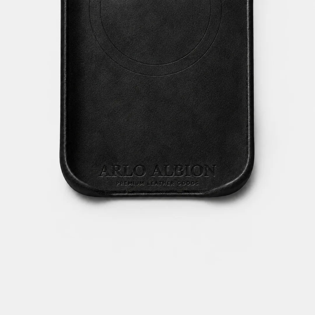 Leather iPhone 17 Shell Case, MagSafe - Black