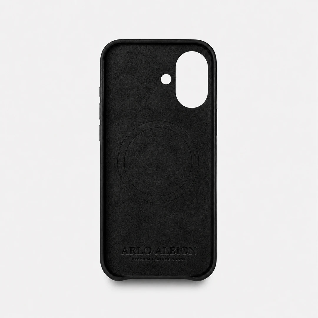 Leather iPhone 17 Shell Case, MagSafe - Black