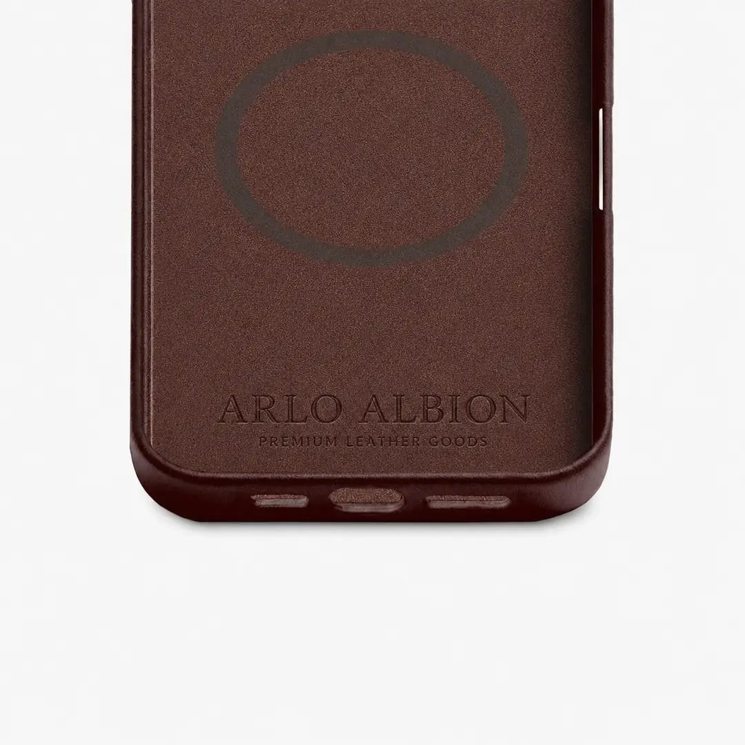 iPhone 16 Pro Max Leather Shell Case Metal, MagSafe - Dark Brown
