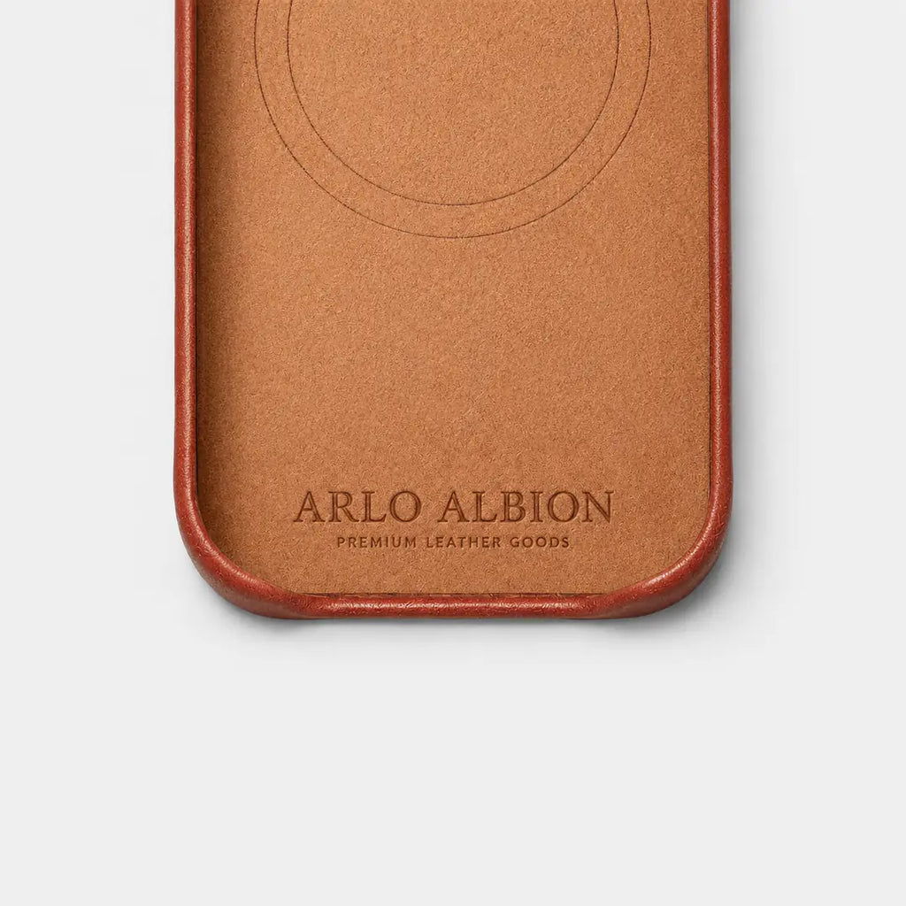 Leather iPhone 17 Shell Case, MagSafe - Saddle Brown