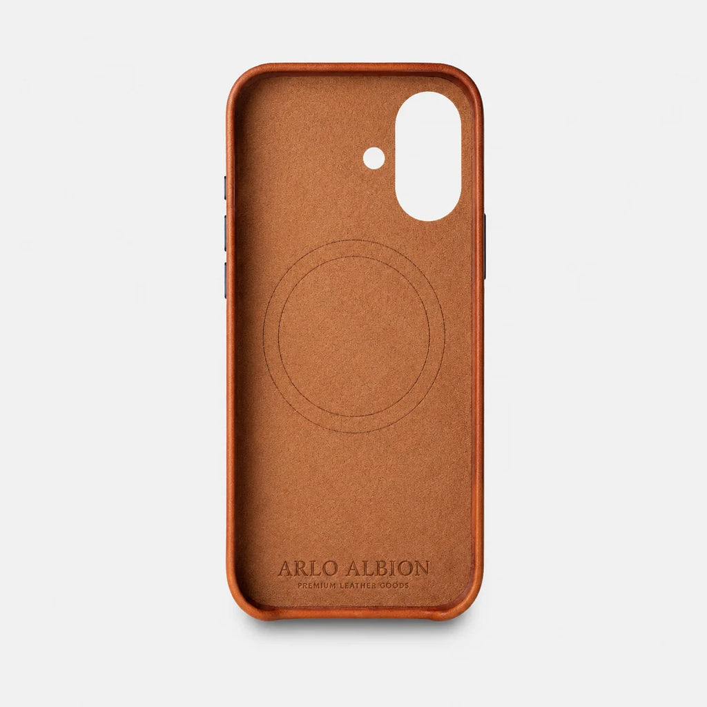 Leather iPhone 17 Shell Case, MagSafe - Saddle Brown