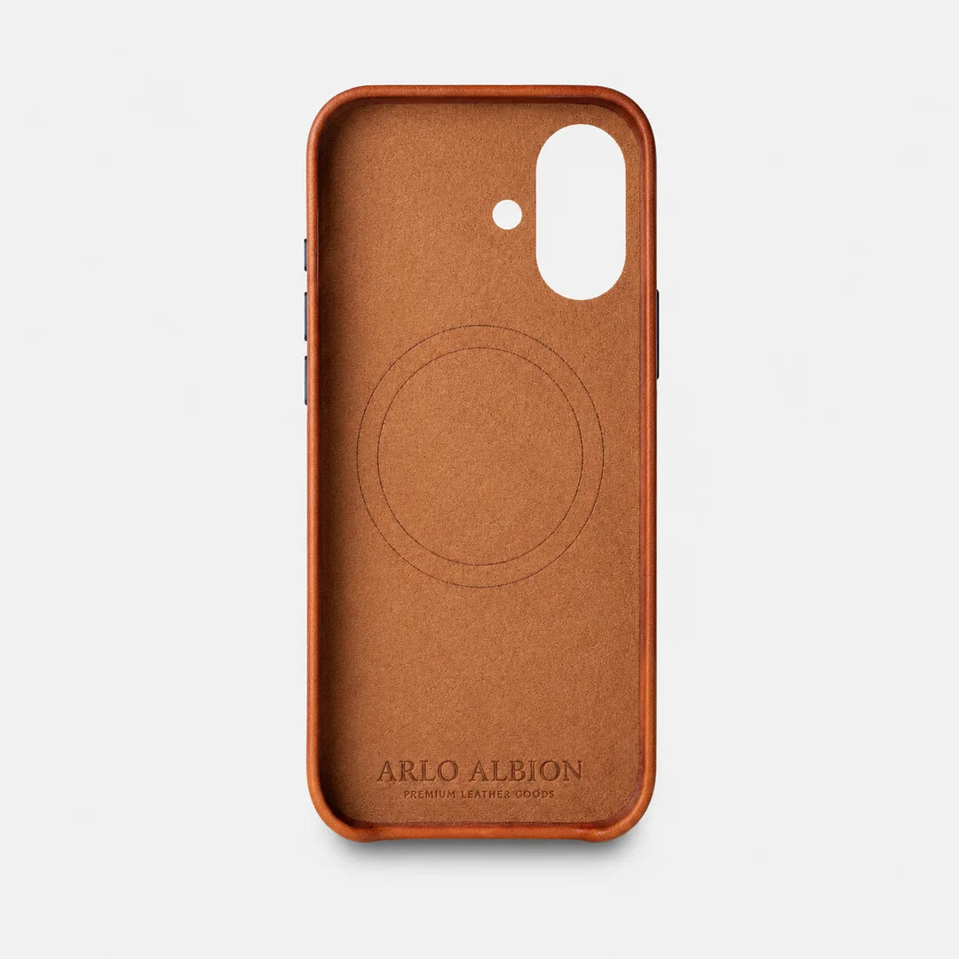 Leather iPhone 17 Shell Case, MagSafe - Saddle Brown