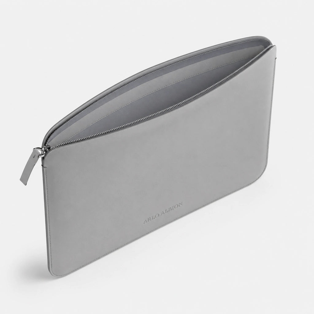 Luxury Nappa Leather iPad Pro 11" sleeve with zip - Grey