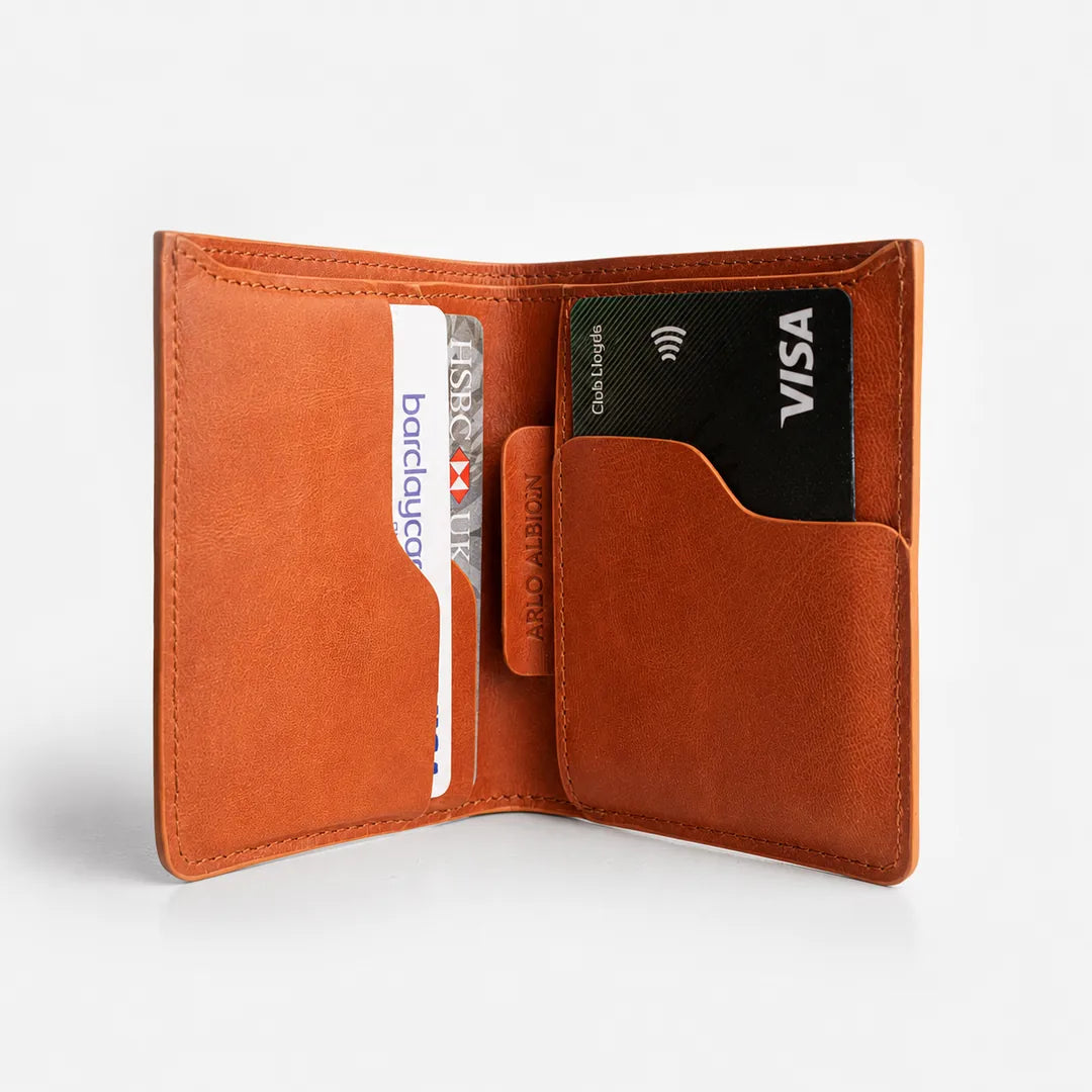 Super Slim Bi-Fold Wallet - Saddle Brown