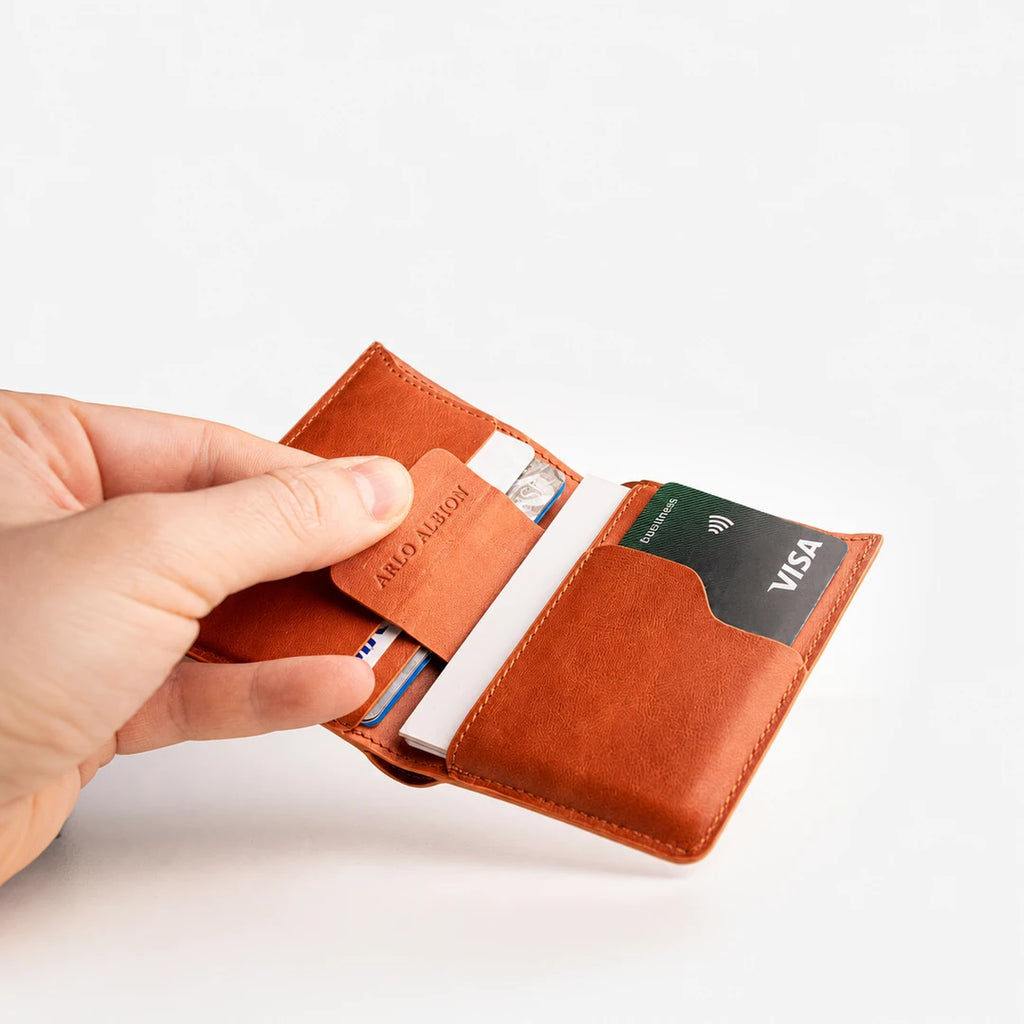 Super Slim Bi-Fold Wallet - Saddle Brown