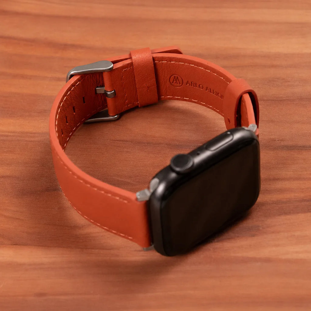 Luxury Nappa Leather Apple Watch Band Straps – Orange