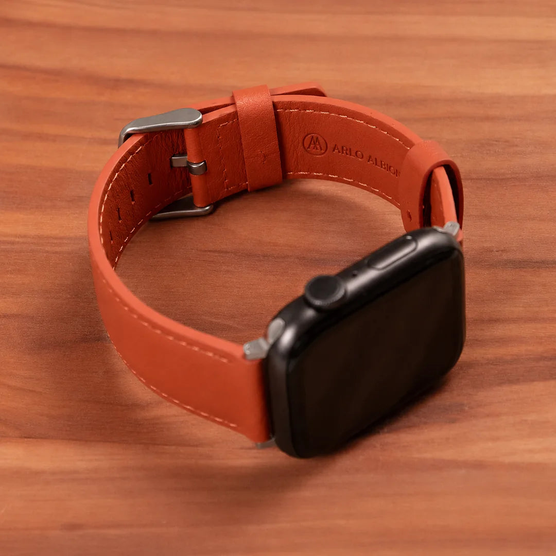 Luxury Nappa Leather Apple Watch Band Straps – Orange