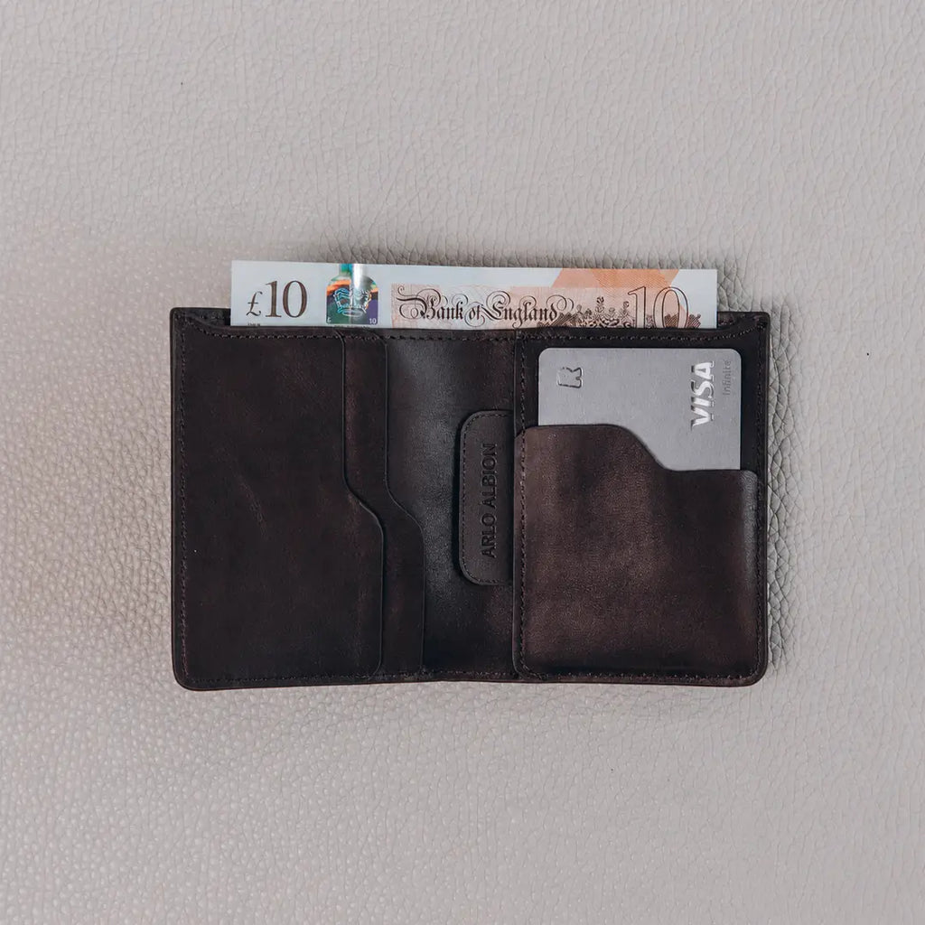 Super Slim Bi-fold wallet - Dark Brown