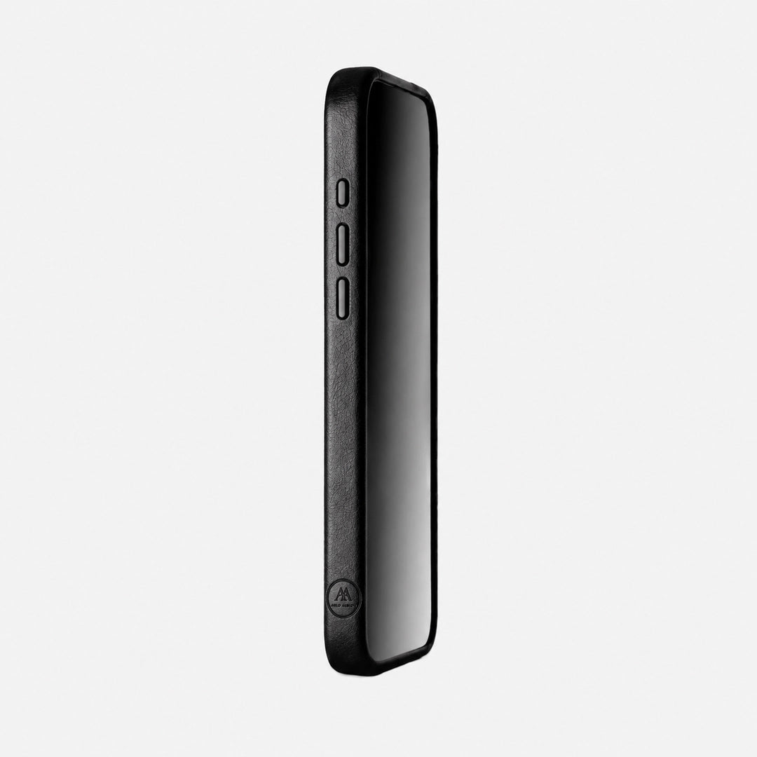 Leather iPhone 17 Shell Case Metal, MagSafe - Black