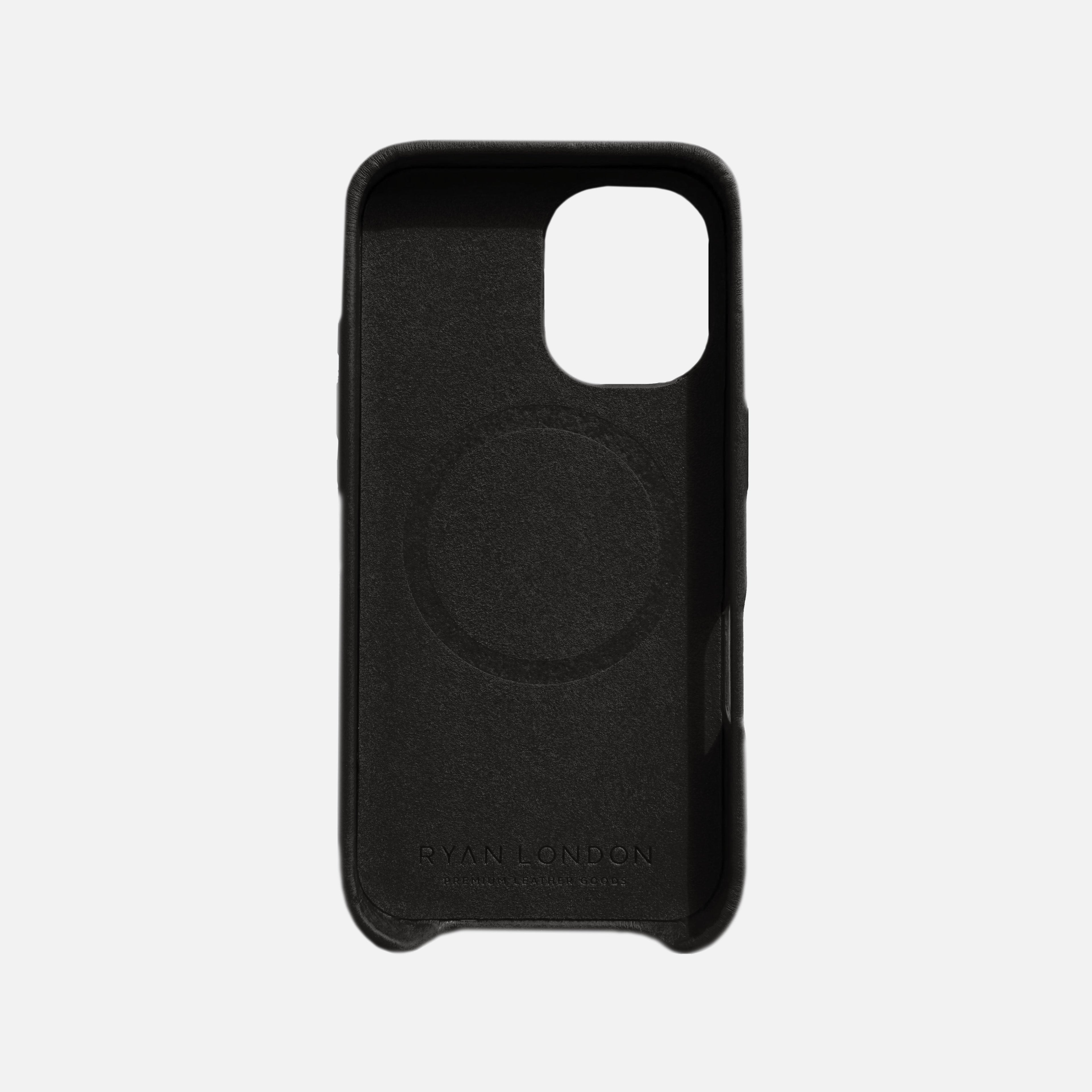 iPhone 16 Leather Shell Case, MagSafe - Black