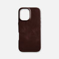 iPhone 16 Leather Shell Case, MagSafe - Dark Brown