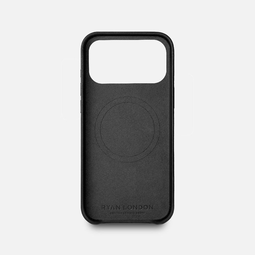 Leather iPhone 17 Pro Shell Case, MagSafe - Black
