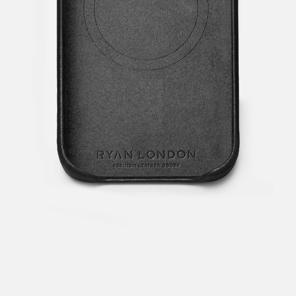 Leather iPhone 17 Pro Shell Case, MagSafe - Black