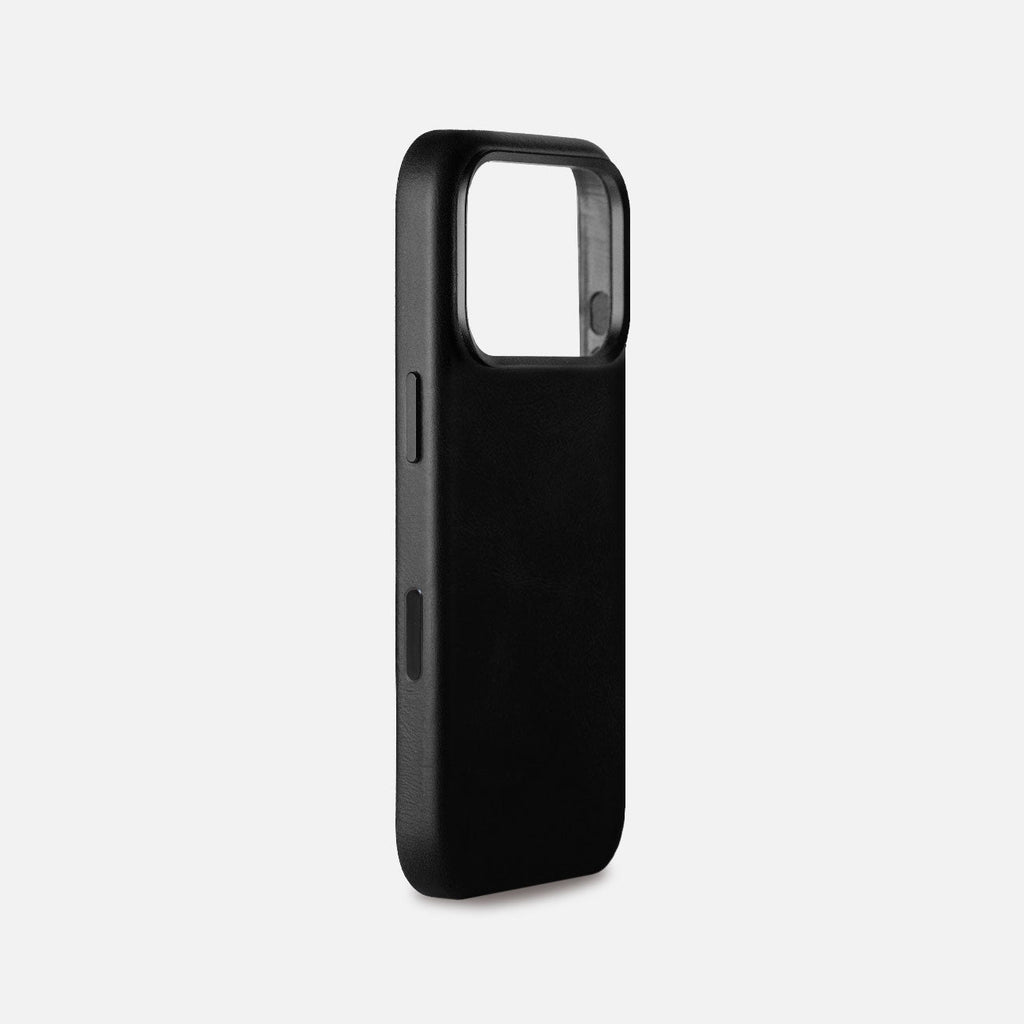 Leather iPhone 17 Pro Shell Case Metal, MagSafe - Black