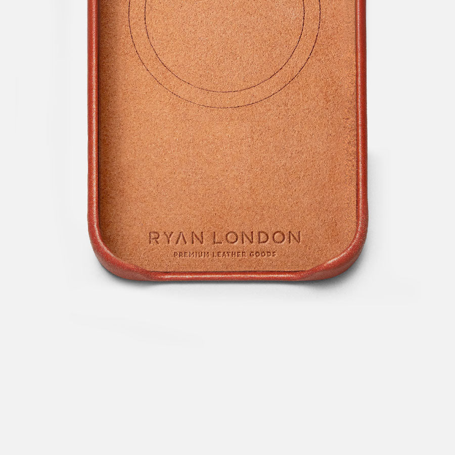 Leather iPhone 17 Pro Shell Case, MagSafe - Saddle Brown