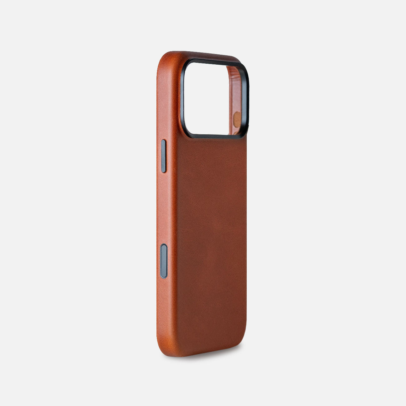 Leather iPhone 17 Pro Max Shell Case Metal, MagSafe - Saddle Brown