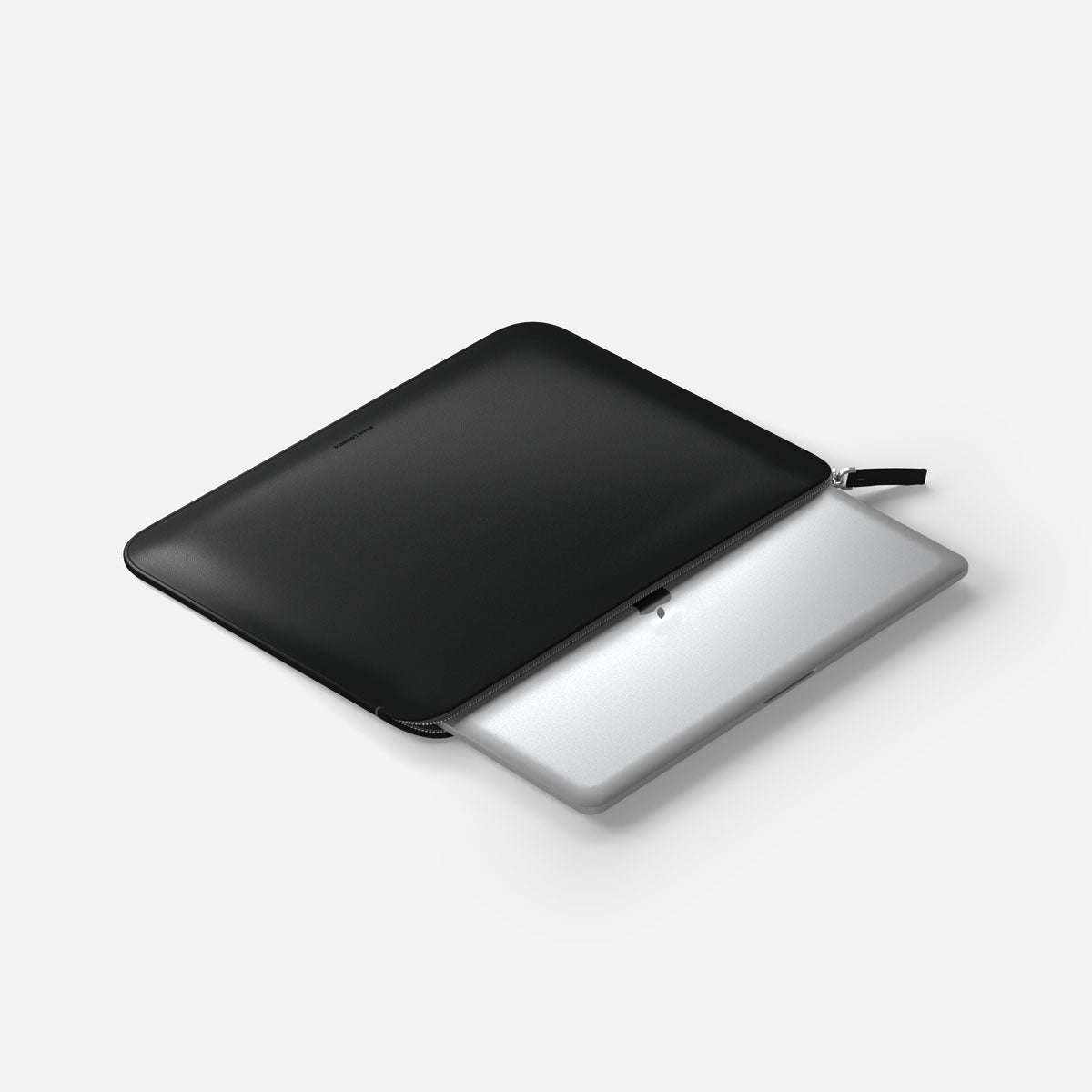 Luxury Nappa Leather MacBook Neo sleeve with zip - Black
