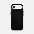 Leather iPhone 17 Air Shell Case Metal, MagSafe - Black