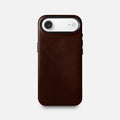 Leather iPhone 17 Air Shell Case Metal, MagSafe - Dark Brown