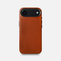Leather iPhone 17 Air Shell Case Metal, MagSafe - Saddle Brown