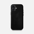 Leather iPhone 17 Shell Case Metal, MagSafe - Black