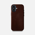 Leather iPhone 17 Shell Case Metal, MagSafe - Dark Brown