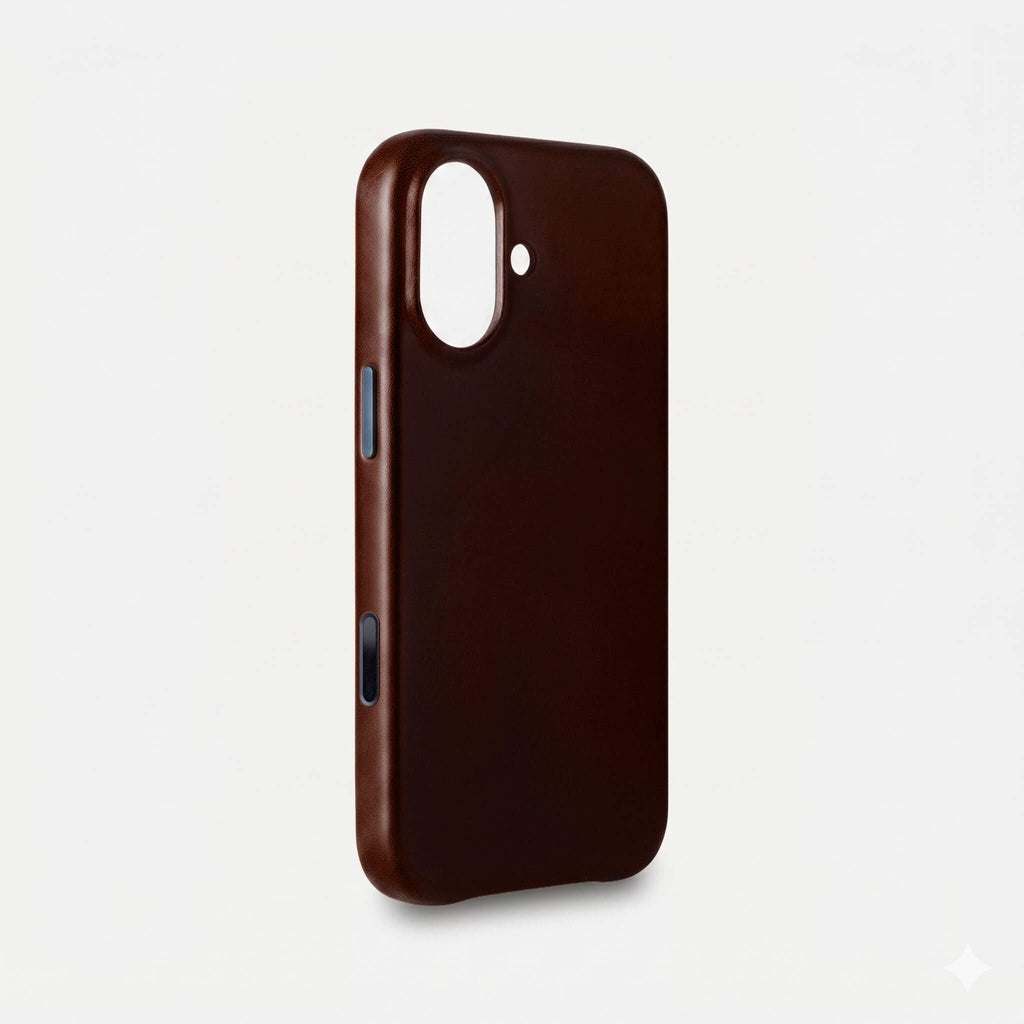 Leather iPhone 17 Shell Case, MagSafe - Dark Brown