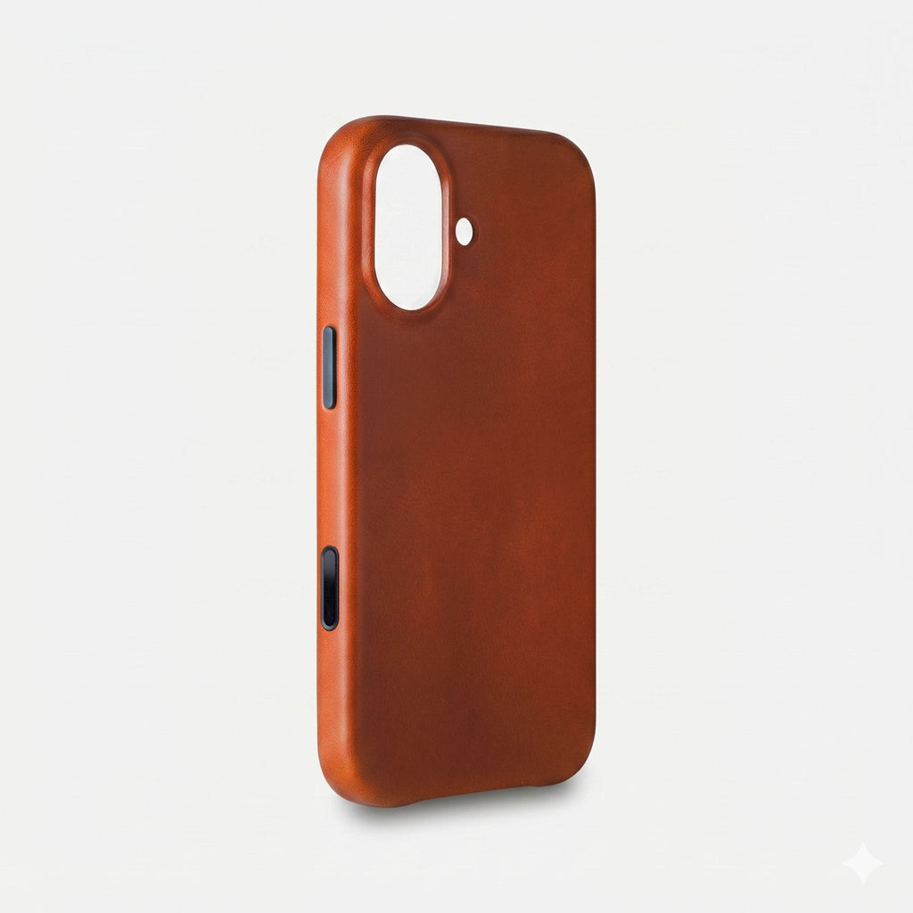 Leather iPhone 17 Shell Case, MagSafe - Saddle Brown