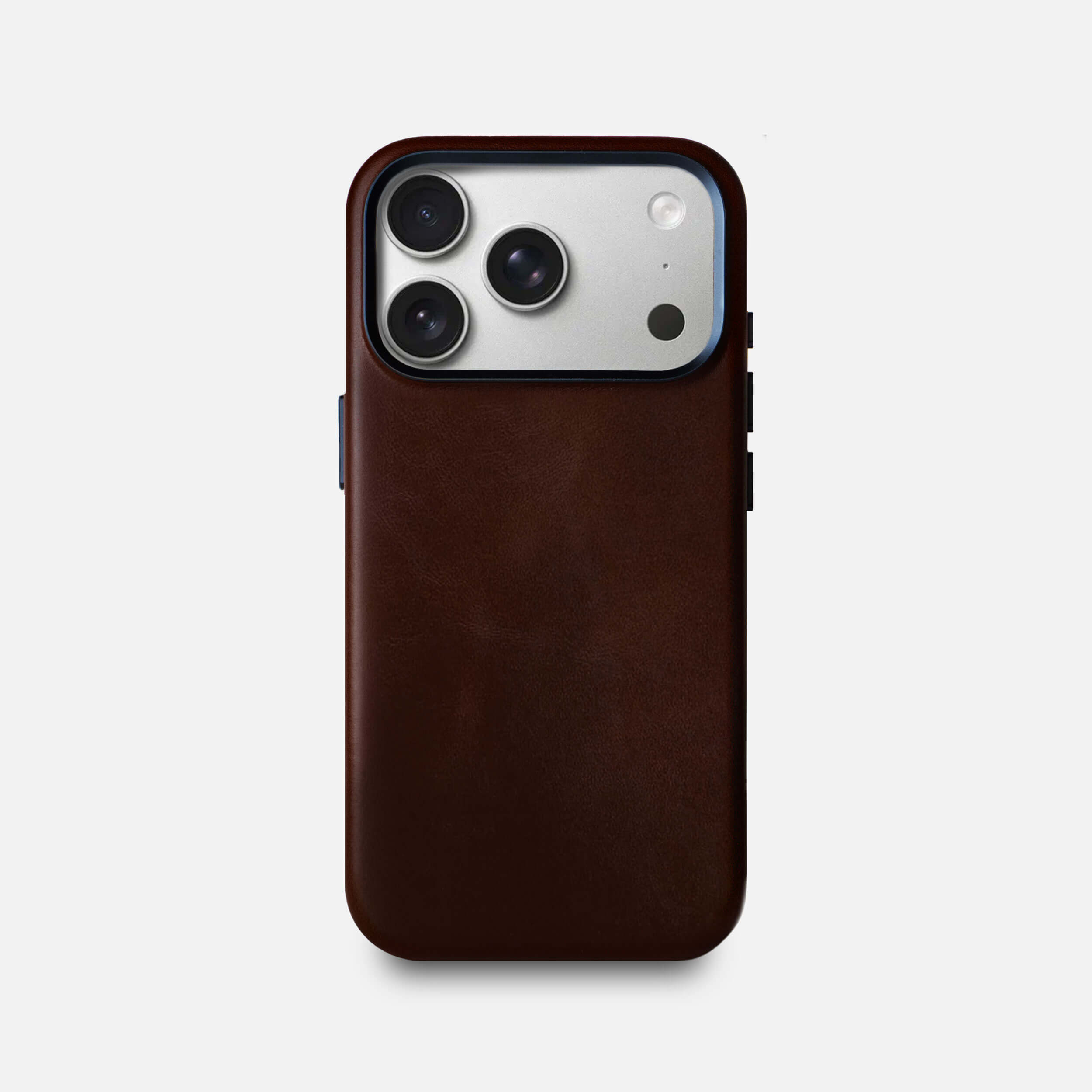 Leather iPhone 17 Pro Shell Case Metal, MagSafe - Dark Brown
