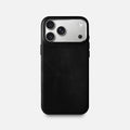 Leather iPhone 17 Pro Max Shell Case Metal, MagSafe - Black