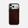 Leather iPhone 17 Pro Max Shell Case Metal, MagSafe - Dark Brown
