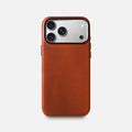 Leather iPhone 17 Pro Max Shell Case Metal, MagSafe - Saddle Brown
