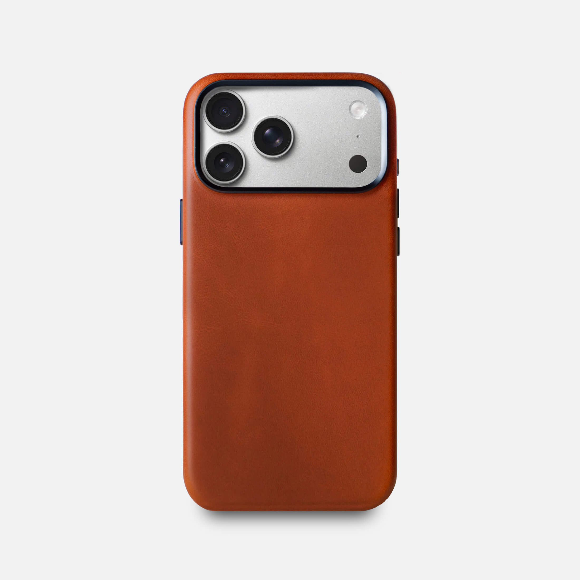 Leather iPhone 17 Pro Max Shell Case Metal, MagSafe - Saddle Brown