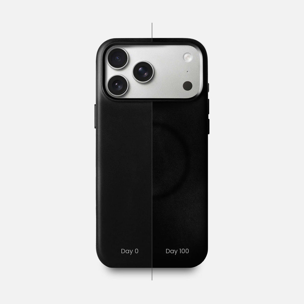Leather iPhone 17 Pro Shell Case Metal, MagSafe - Black
