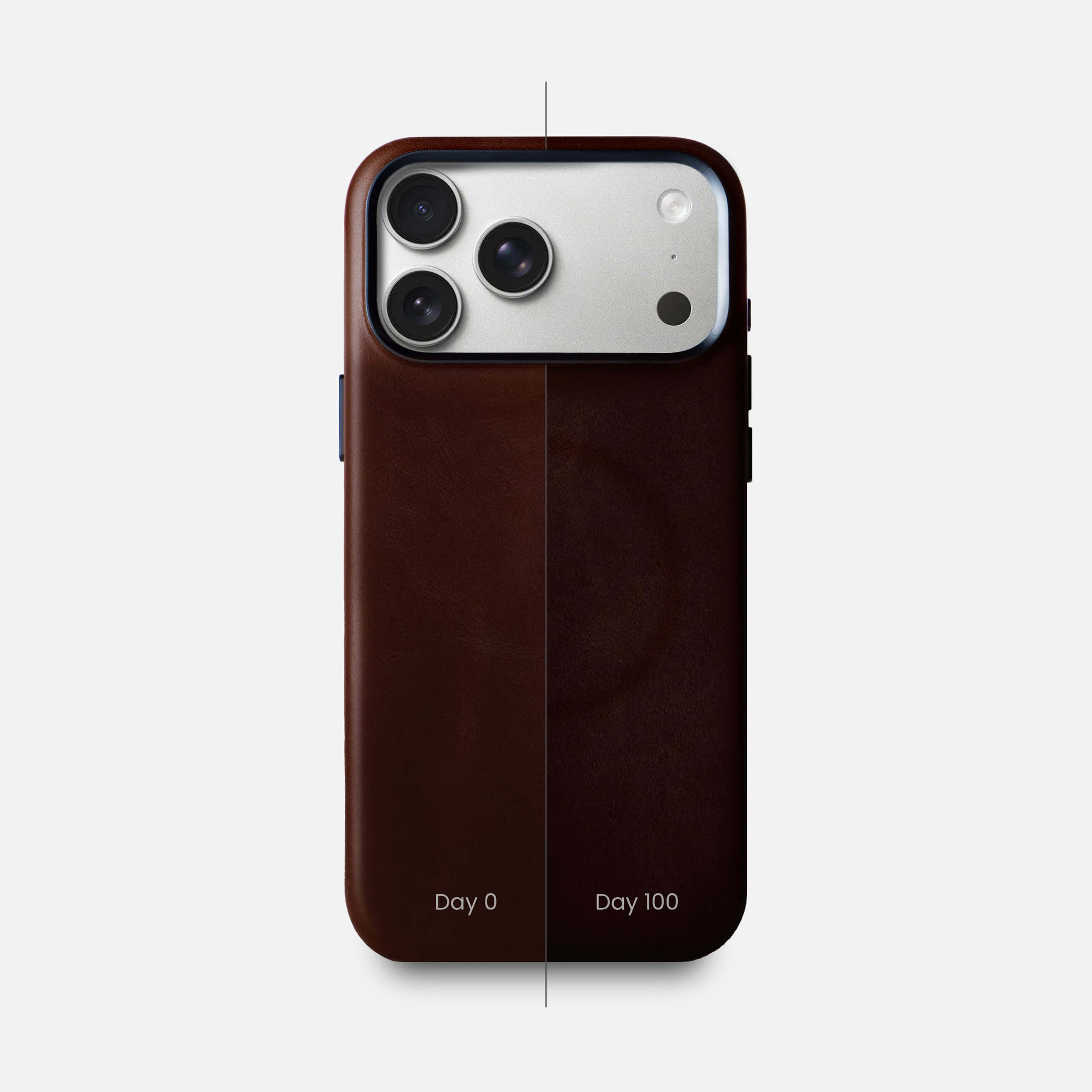Leather iPhone 17 Pro Shell Case Metal, MagSafe - Dark Brown