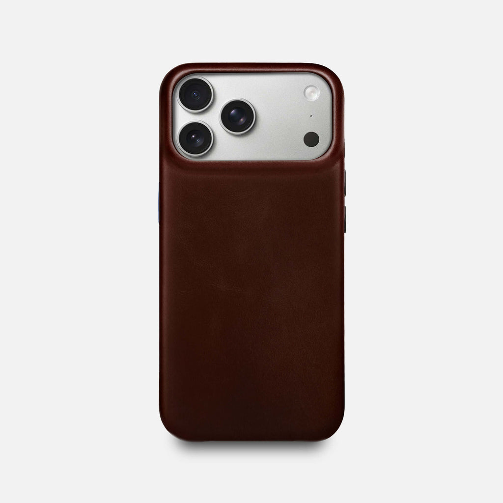 Leather iPhone 17 Pro Max Shell Case, MagSafe - Dark Brown